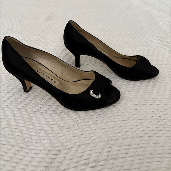 Caparros Black Peep Toe Pumps - Picture 3 of 4